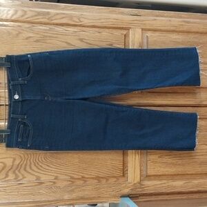 J. Crew Vintage Crop Raw Hem Mid-Rise Straight Leg Denim Jeans Sz‎ 29 Med Blue